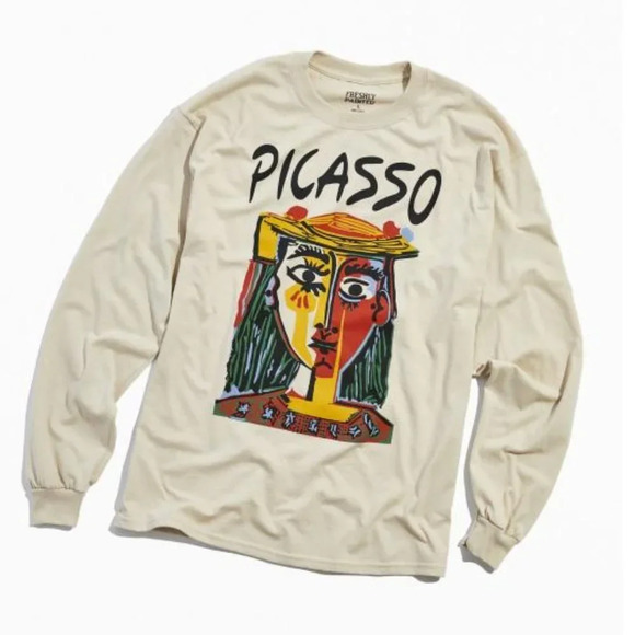 Urban Outfitters Freshly Painted Picasso Woman In A Hat Long Sleeve Tee NWOT - Picture 1 of 7